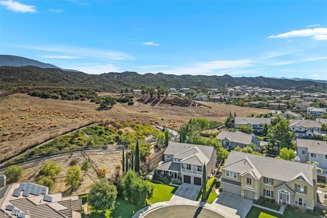 bird's eye view featuring a mountain view