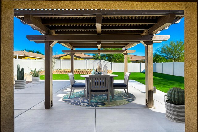 view of patio with a pergola