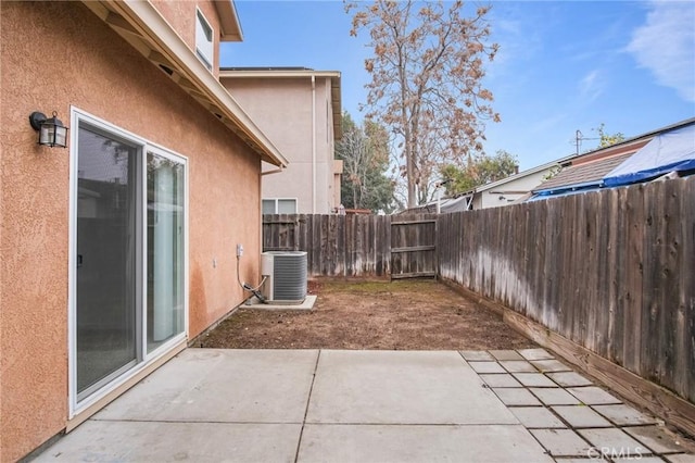 view of patio featuring central AC unit