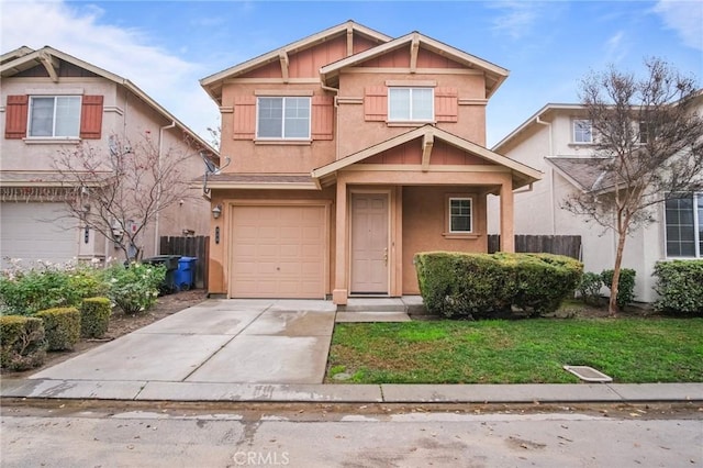 craftsman-style house with a garage