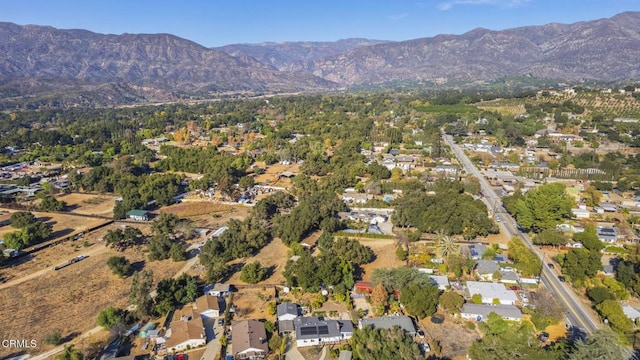 bird's eye view with a mountain view