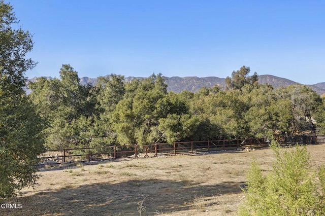 view of mountain feature featuring a rural view