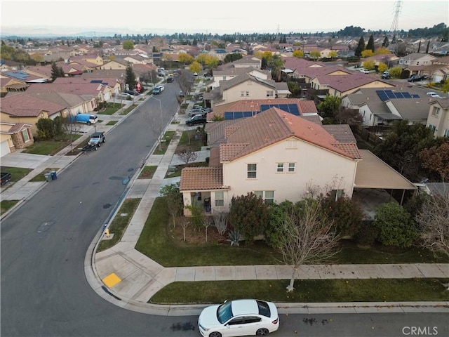 drone / aerial view with a residential view