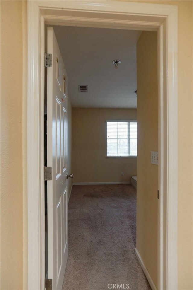 corridor with carpet floors