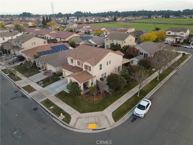 aerial view with a residential view