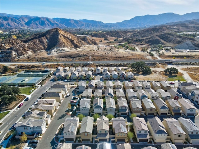 aerial view featuring a mountain view