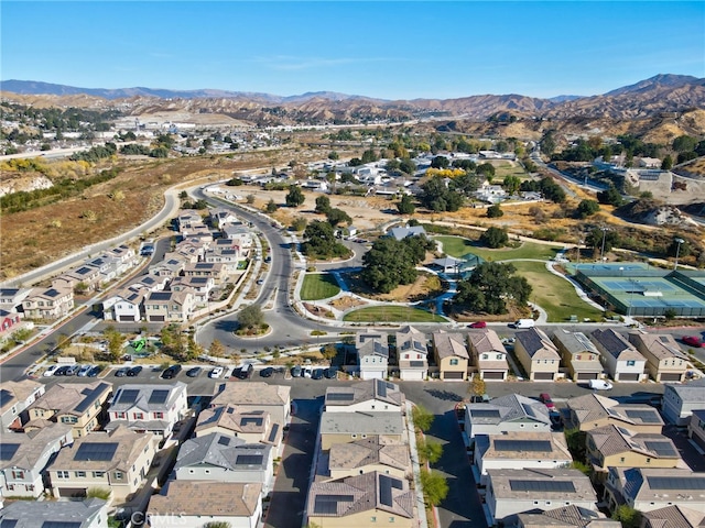 bird's eye view featuring a mountain view