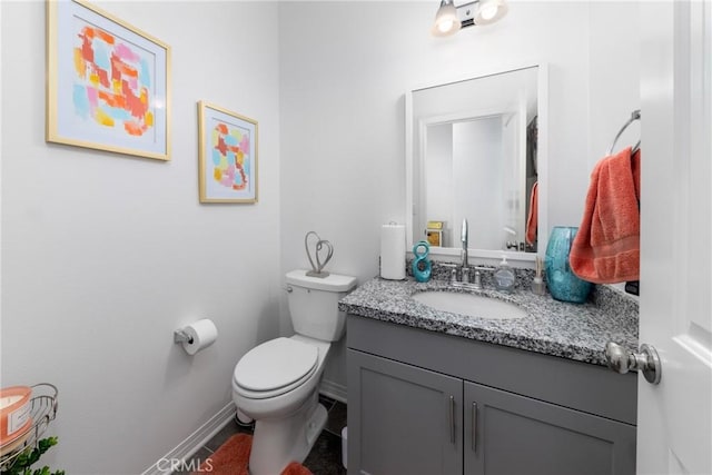 bathroom with toilet and vanity