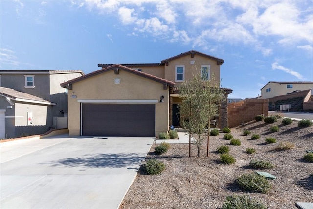 view of front of house with a garage