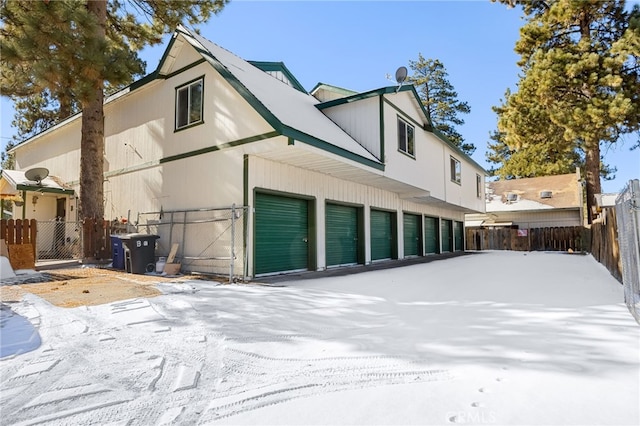 exterior space featuring a garage