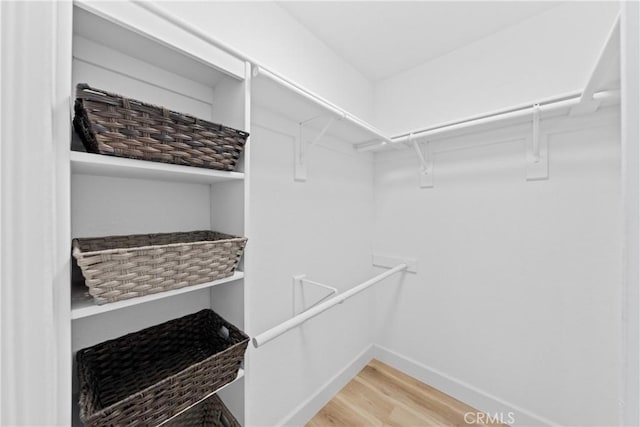 walk in closet featuring light wood-type flooring