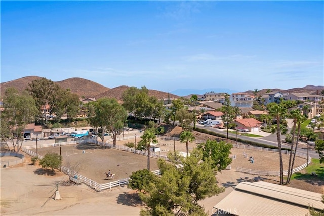 property view of mountains with a residential view