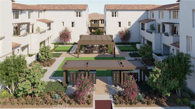 view of community with a mail area and a gazebo