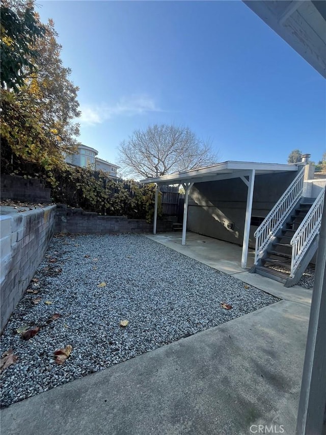 view of yard with a patio area