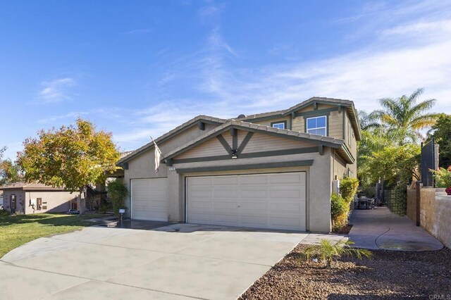 view of front facade with a garage