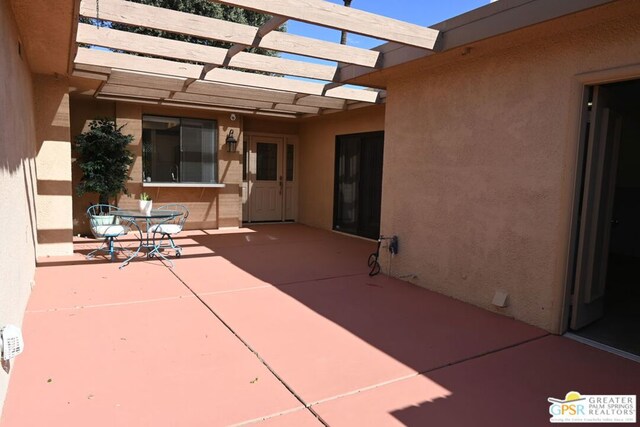 view of patio with a pergola