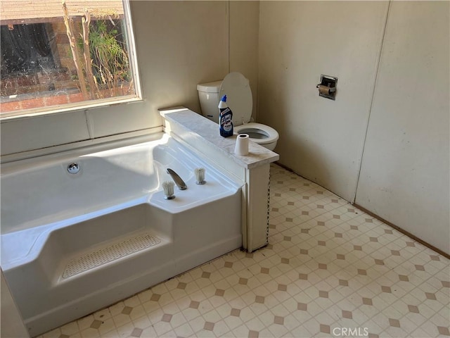 bathroom with toilet and a bathtub