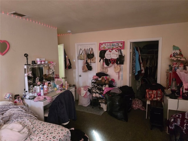 bedroom featuring visible vents