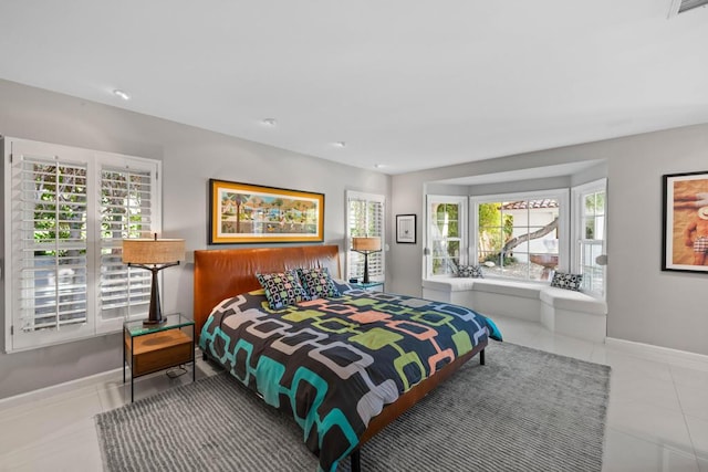 view of tiled bedroom