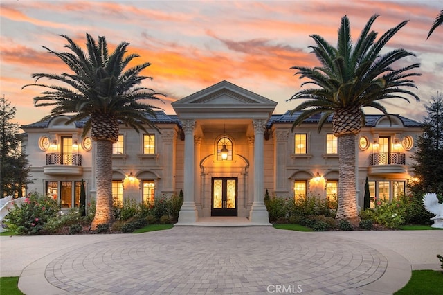 view of front of property featuring french doors