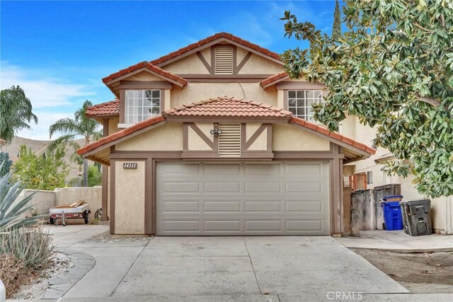 exterior space featuring a garage