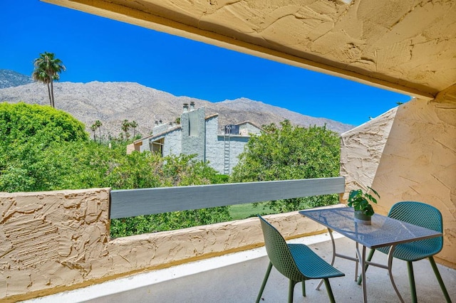 balcony with a mountain view