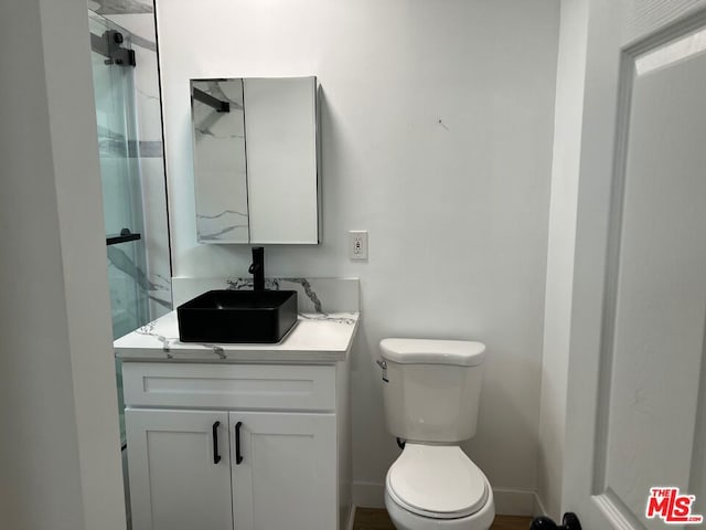 bathroom with toilet and vanity