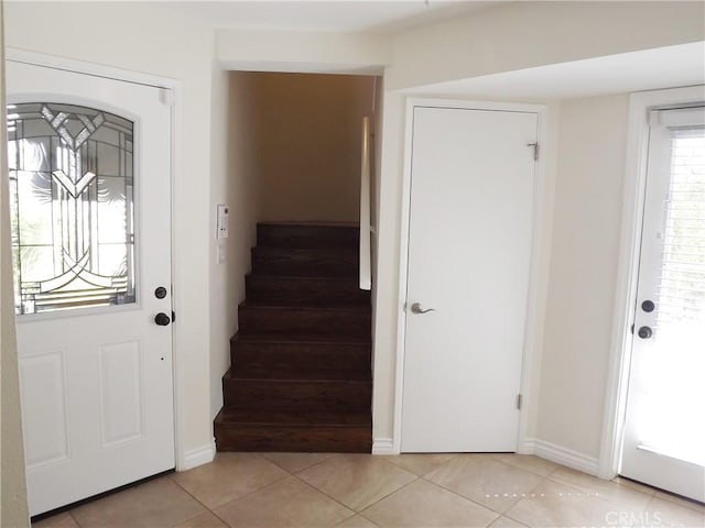 view of tiled foyer