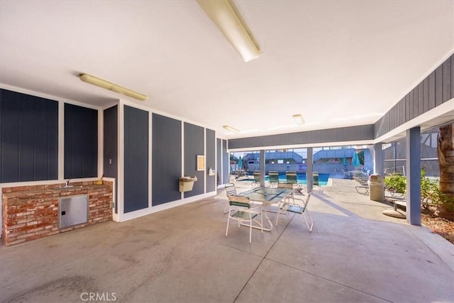 view of patio / terrace featuring a pool