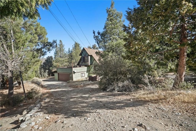 exterior space with a garage