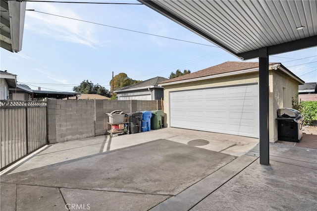 view of garage