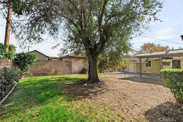 view of yard with a patio