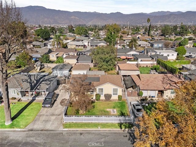 aerial view with a mountain view