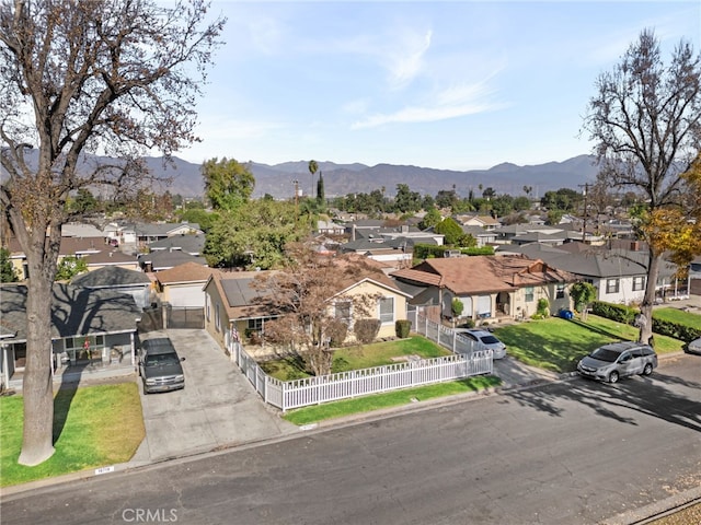 exterior space featuring a mountain view