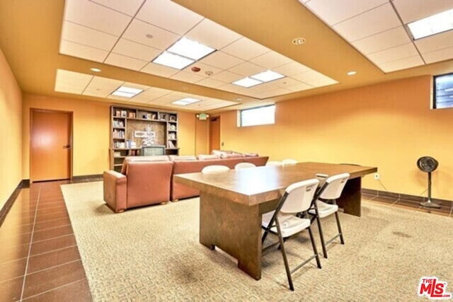 office featuring a drop ceiling