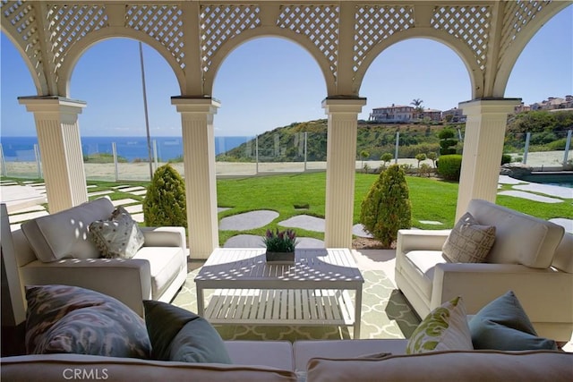 view of patio / terrace with an outdoor living space