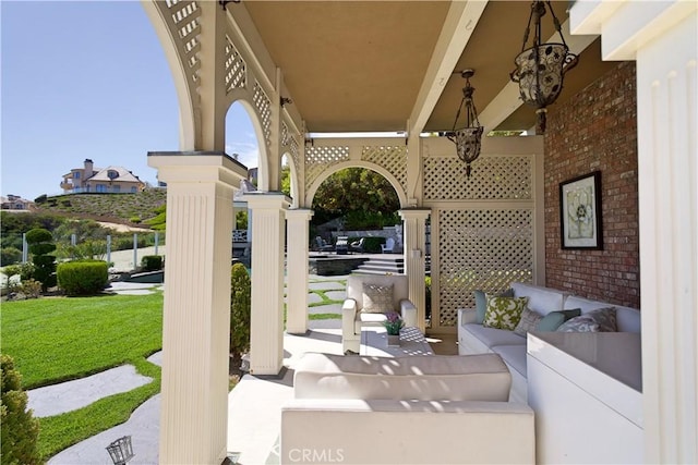 view of patio with covered porch