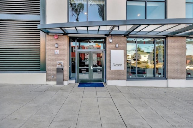 view of exterior entry with french doors