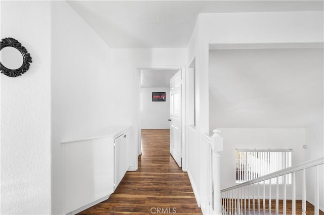 hallway featuring dark hardwood / wood-style floors