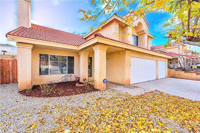 view of front facade with a garage