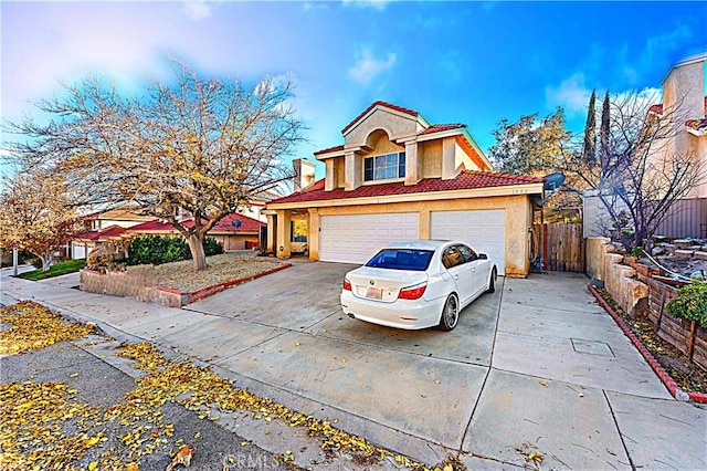 view of front of house with a garage