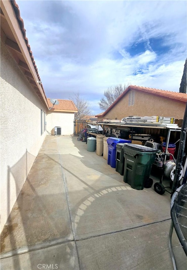 view of patio featuring central AC