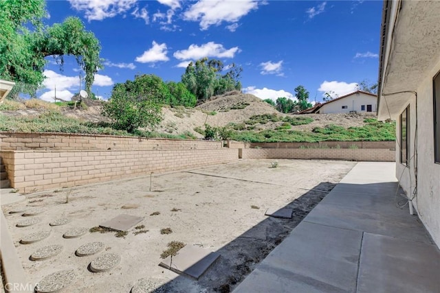 view of yard with a patio area