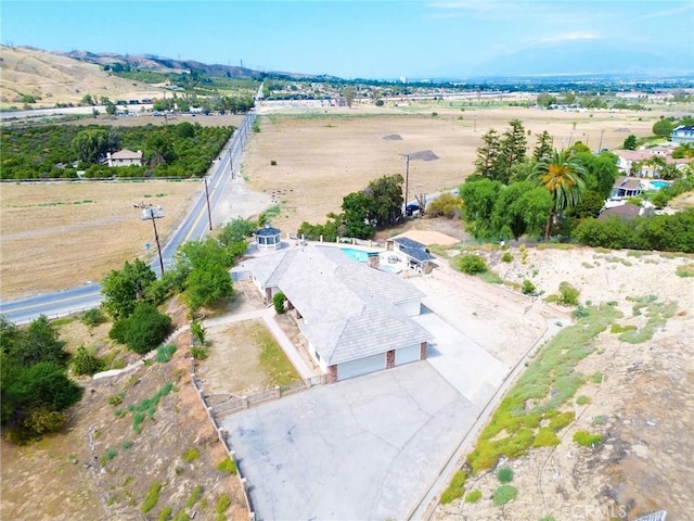 aerial view featuring a rural view