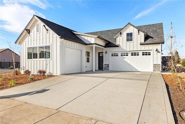 view of modern inspired farmhouse