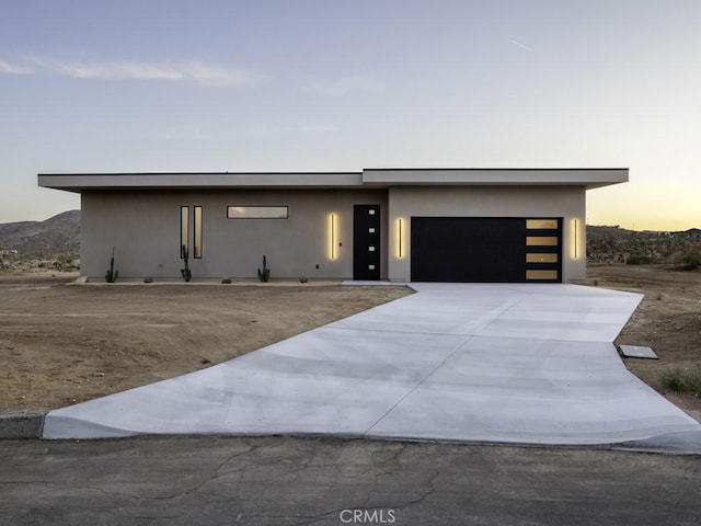 contemporary home with a garage