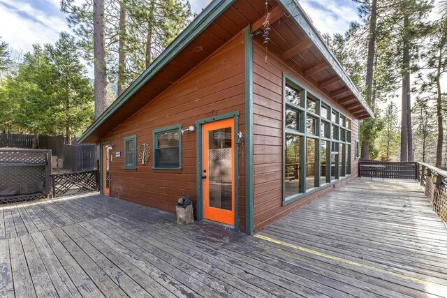 view of wooden deck