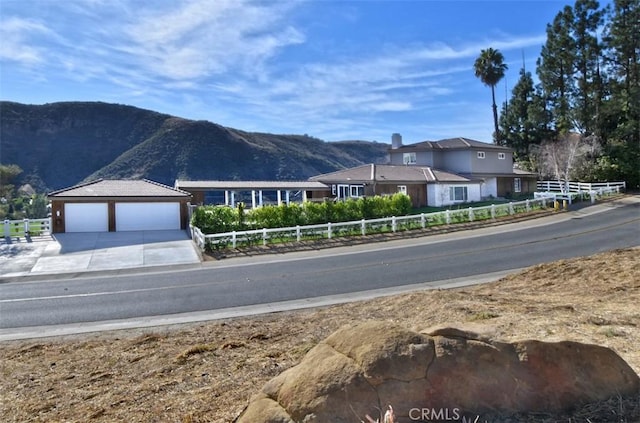 view of street with a mountain view