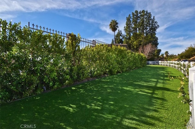 view of yard featuring fence