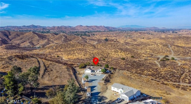 aerial view with a mountain view